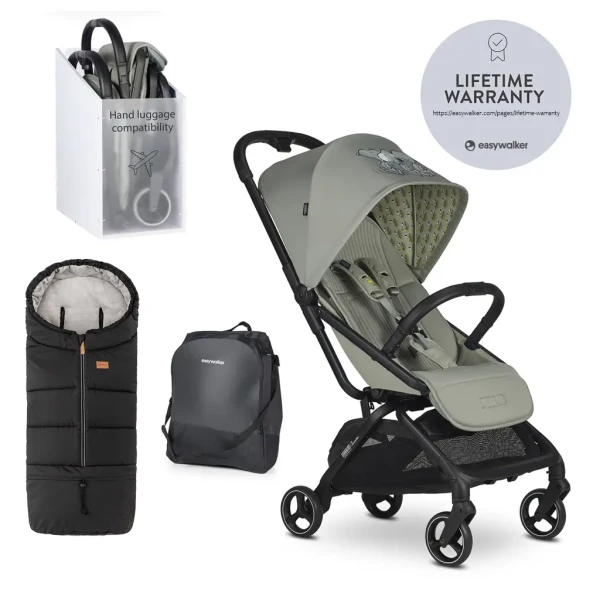 EASYWALKER Kočík športový Rockey S Peanuts Iconic + PETITE&MARS Fusak Jibot 3v1 Ink Black