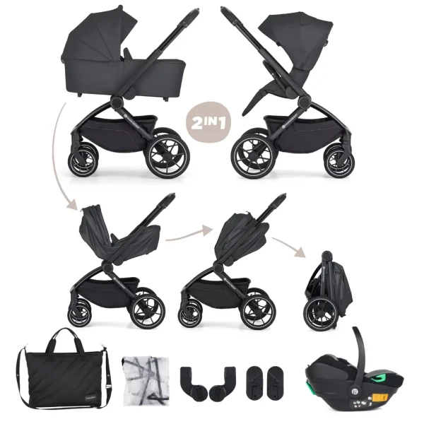 PETITE&MARS Kočík kombinovaný SCOUT 3v1 Anthracite Moon s Core Pro i-Size