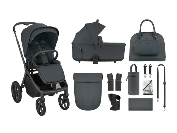 KikkaBoo Kočík 2v1 Goya Platinum Graphite