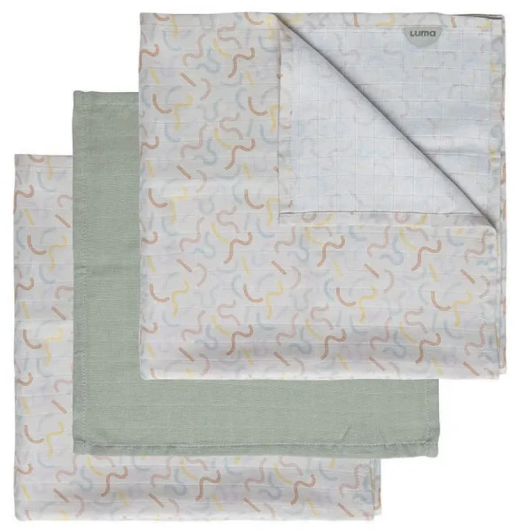 LUMA Mušelínová plienka z Bambusu 70 X 70 cm 3 ks Multi Lines