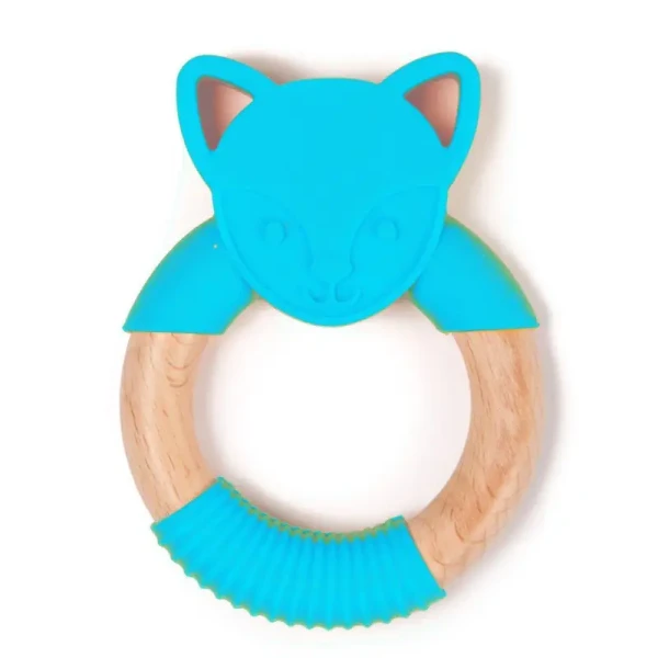 Bo Jungle Hryzátko B-TEETHER ANIMAL WOOD Blue Fox