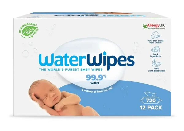 12x WATERWIPES 100% BIO odbúrateľné obrúsky 60ks | WATERWIPES