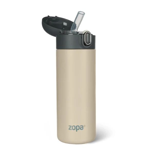 Zopa Termoska na tekutiny s brčkem 400 ml, Cookie beige
