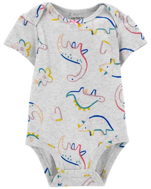 CARTER'S Body krátky rukáv Grey Dino dievča 18m