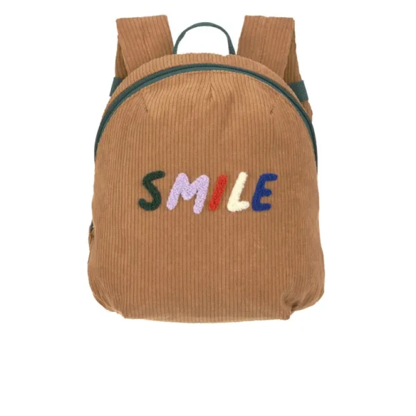 Lässig detský batôžtek Tiny Backpack Cord Little Gang Smile caramel