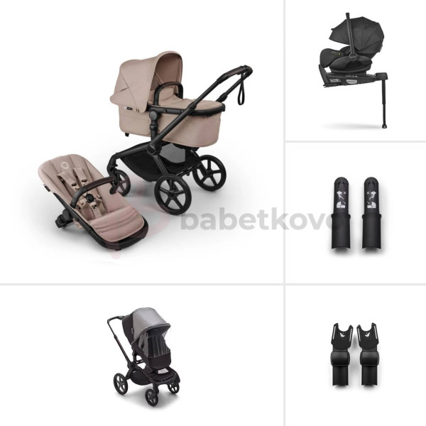 Bugaboo Fox 5 RENEW TRIO BUNDLE Black/Desert Taupe Melange-Desert Taupe Melange
