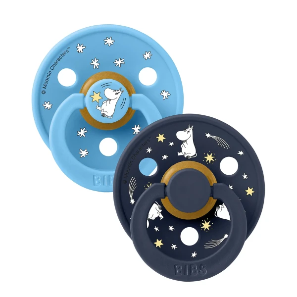 BIBS x Moomin Colour cumlíky z prírodného kaučuku 2ks - veľkosť 2 good-night-breeze-mix
