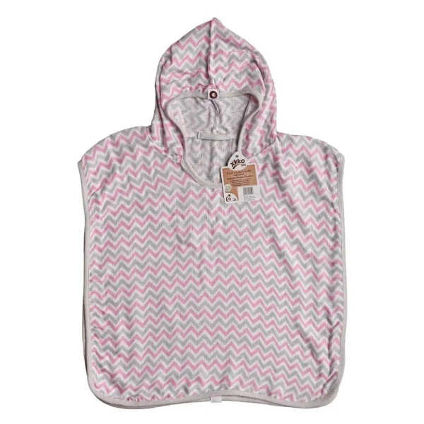 XKKO BMB Bambusové pončo - Chevron Baby Pink Veľkosť 1