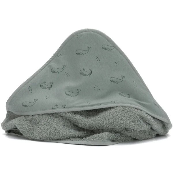 Fillikid Osuška s kapucňou whale green 75x75 cm
