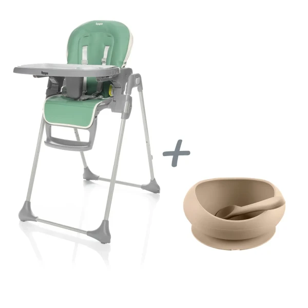 ZOPA Detská stolička Pocket + darček silikonová miska so zvýšenými okraji a prísavkou v hodnote 12,40€, Misty Green