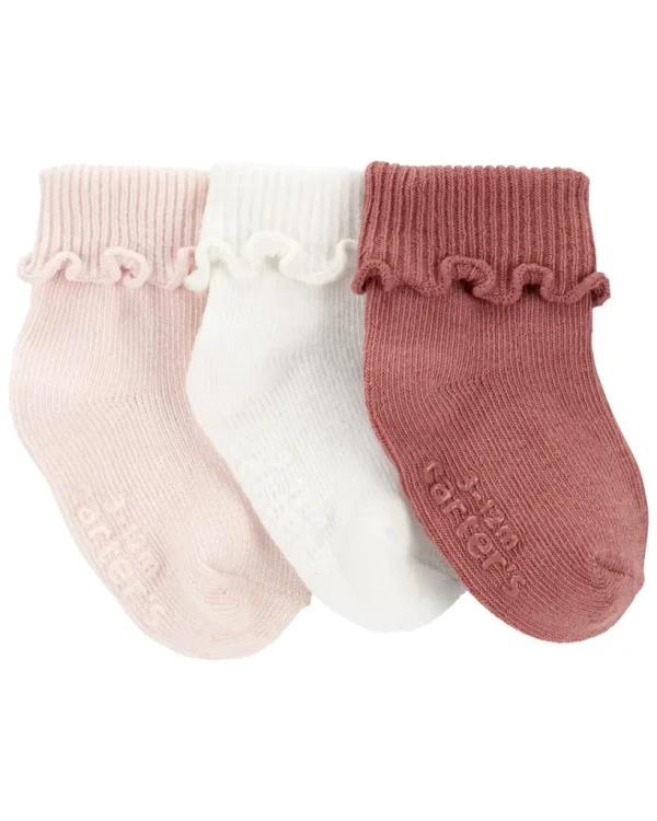 CARTER'S Ponožky Pink dievča LBB 3ks NB