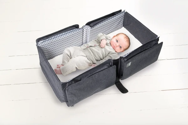 DOOMOO BASICS Baby travel prebaľovacia a prenosná taška, Grey