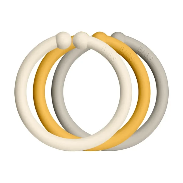 BIBS Loops krúžky 12ks | Ivory / Honey Bee / Sand