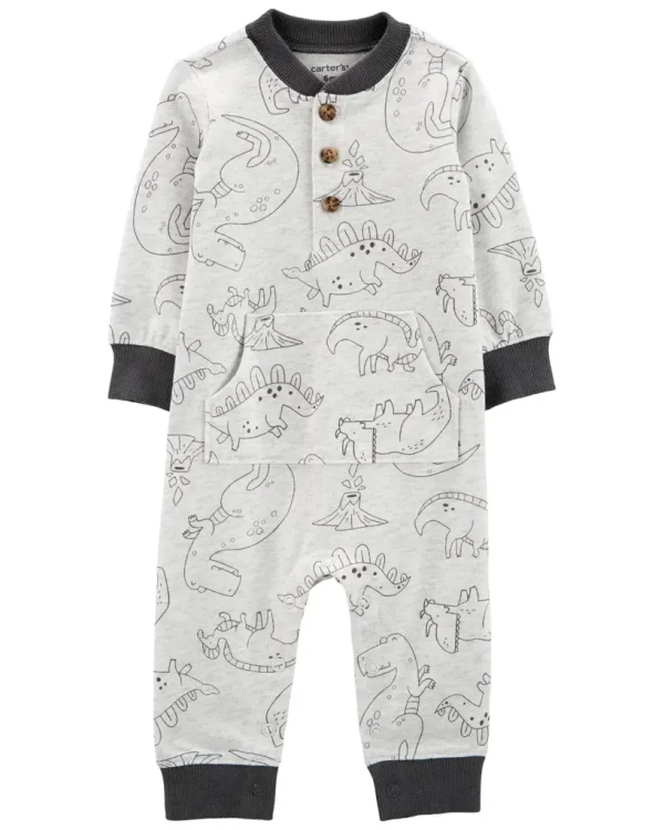 CARTER'S Overal bez nožičiek Grey Dino chlapec 3m