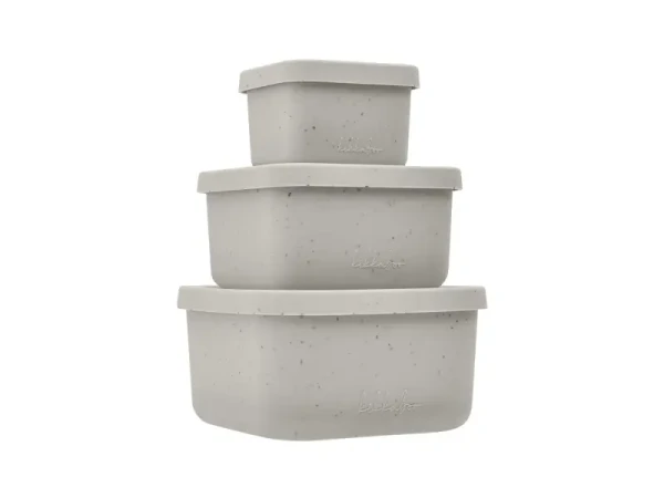 KikkaBoo Sada boxov na desiatu 3 ks Platinum Silicone Sand