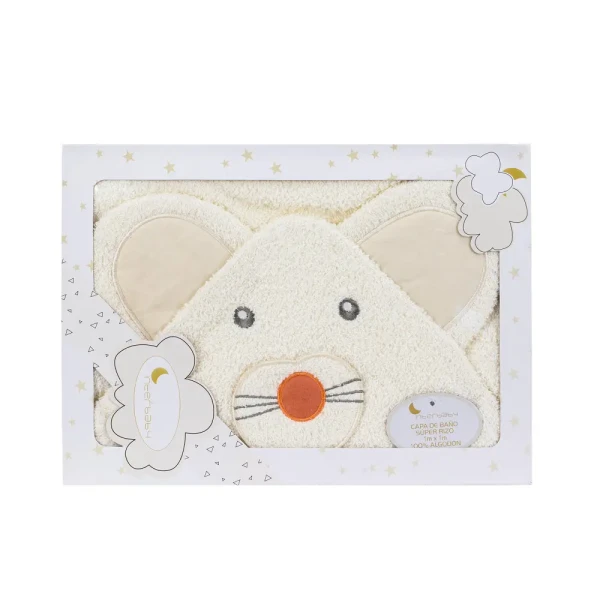 INTERBABY  OSUŠKA froté 100x100 MYŠKA - krémová