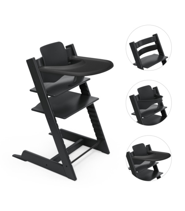 Stokke Tripp Trapp Bundle Židlička + Baby set + pult Black