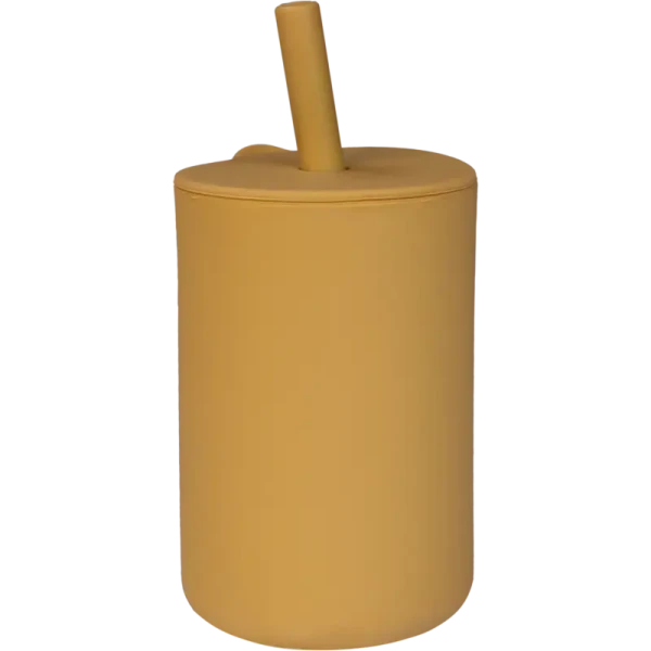 TRYCO Silikónový pohárik so slamkou, Honey Gold
