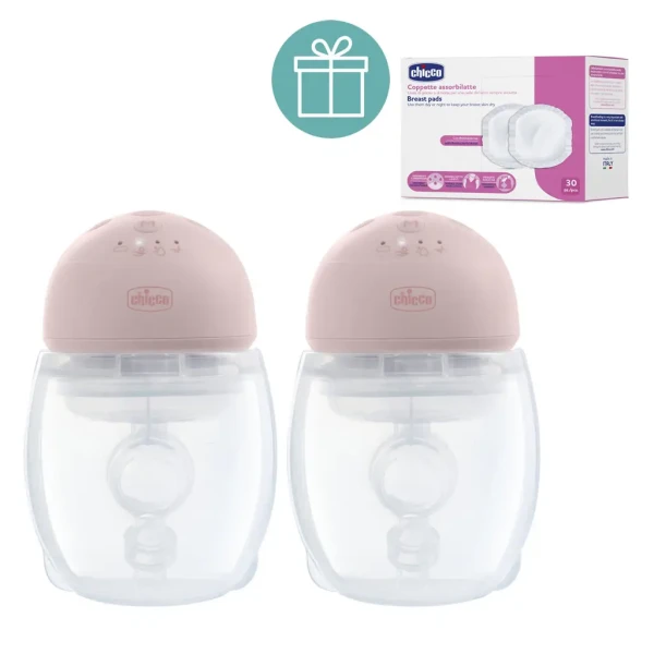 CHICCO Odsávačka materského mlieka elektrická Hands-free Duo + CHICCO Vložky do podprsenky 30ks