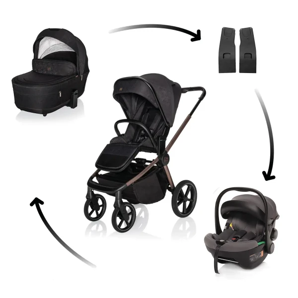 Zopa Kočík Move Cross 5X + autosedačka XM Plus i-Size, Quartz Black