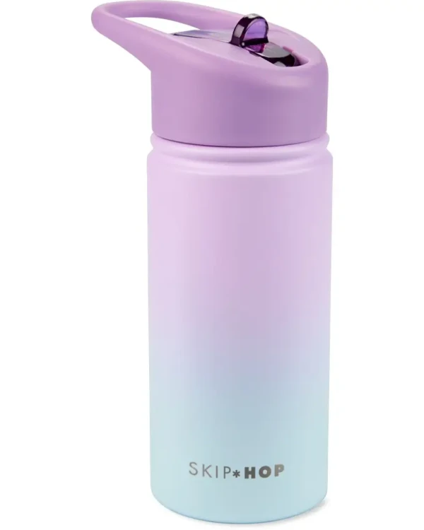SKIP HOP Fľaša so slamkou nerezová Wander - ombré purple, 450ml