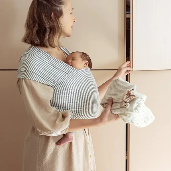 ERGOBABY  AURA WRAP/ŠATKA - NAVY GINGHAM STRIPES