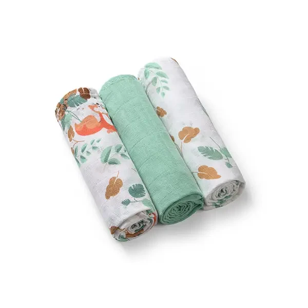 BABYONO Plienky mušelínové Super Soft 3 ks - Mint, 70x70 cm