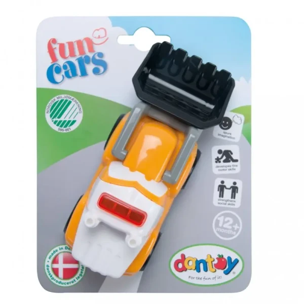 DANTOY Fun Cars bager oranžový 1ks 12m+