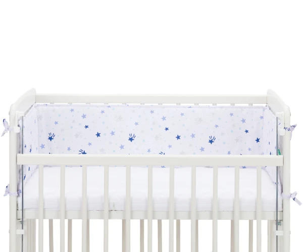 Fillikid Mantinel do prístavnej postieľky stars white/blue 175x26 cm
