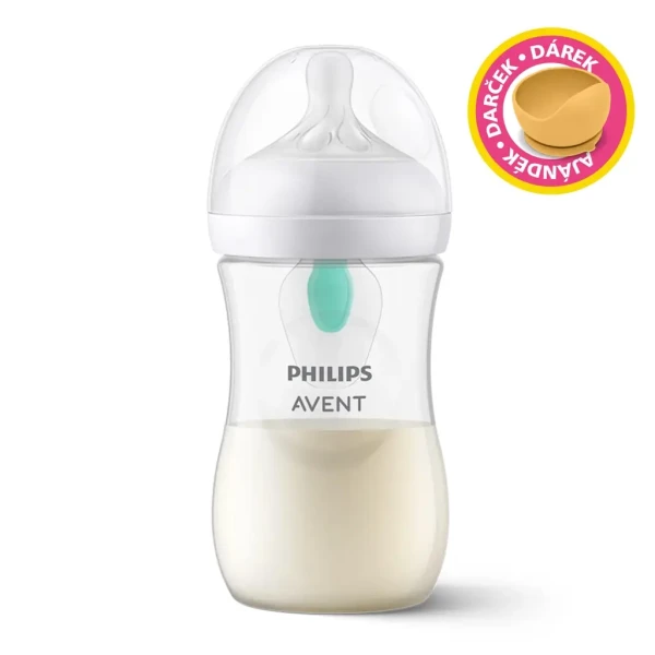 Philips AVENT Fľaša Natural Response s ventilem AirFree 260 ml, 1m + darček PETITE&MARS Miska 6m+