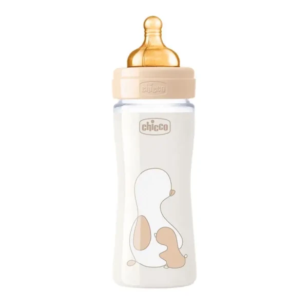 CHICCO Fľaša dojčenská sklo Original Touch latex, 240ml - neutral