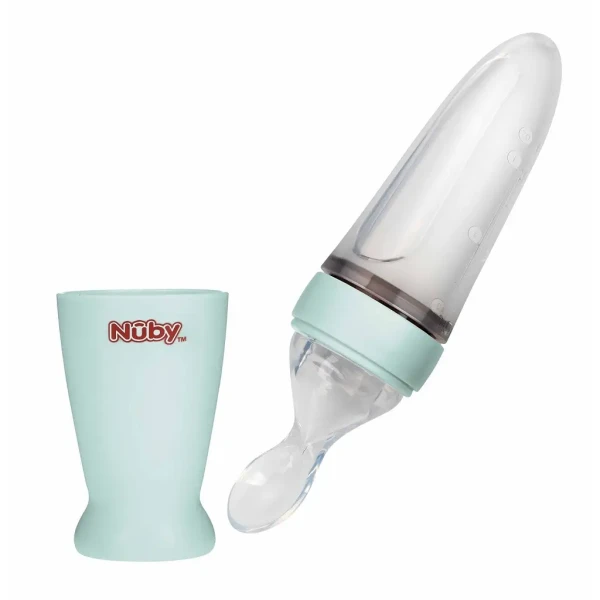 NUBY Kŕmitko silikónové 90 ml 3m+ zelené