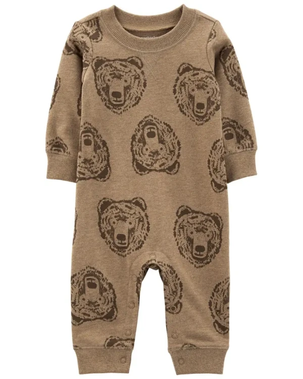 CARTER'S Overal bez nožičiek Brown Bear chlapec NB/ veľ. 56