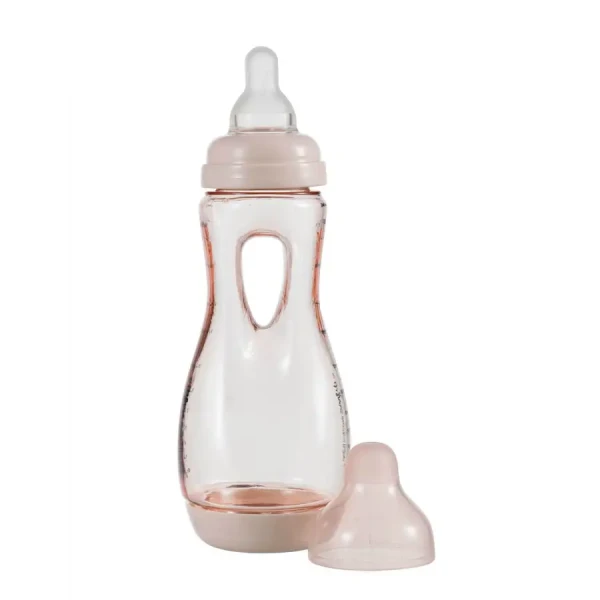 Ľahko uchopiteľná detská fľaša Difrax antikoliková, svetlo ružová, 240 ml