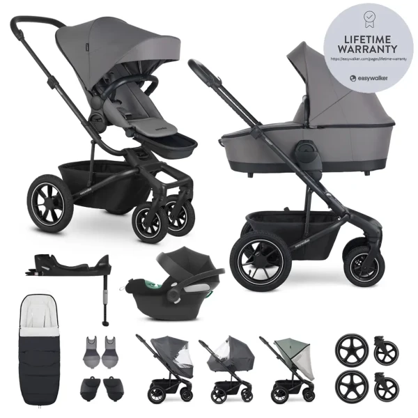 EASYWALKER SET Kočík 4v1 Harvey⁵ Pebble Grey XXL AIR + CYBEX Aton B2 i-Size