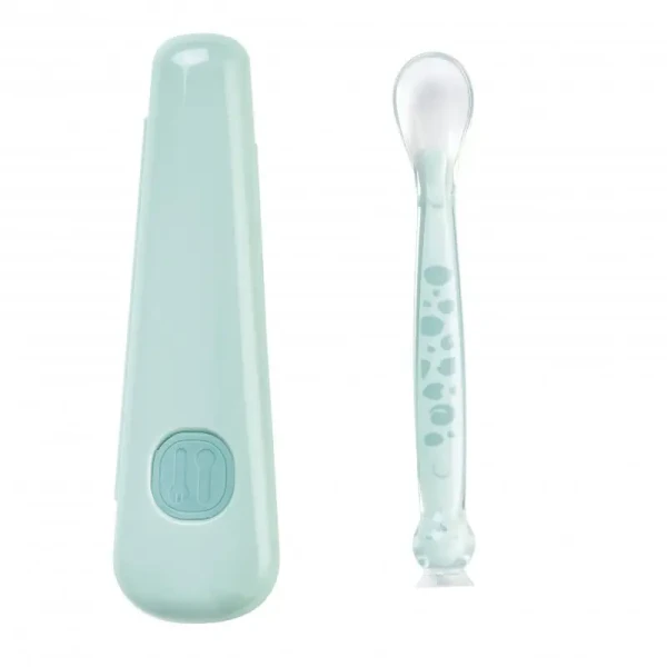 Saro Baby Silikónová lyžička s puzdrom Soft & Fun