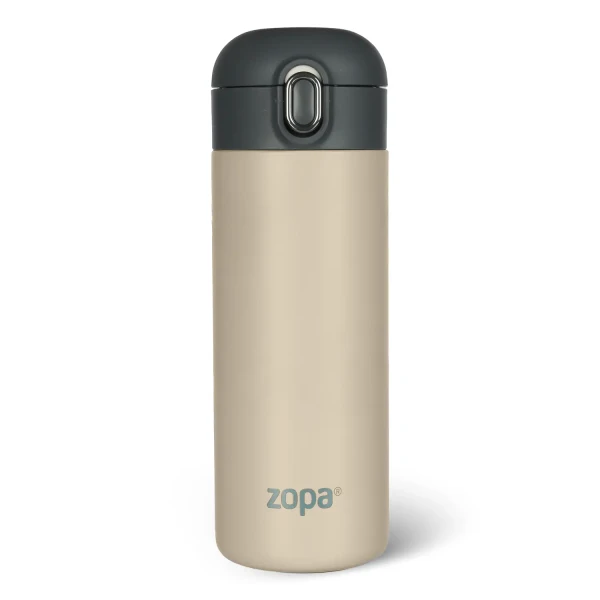 Zopa Termoska na tekutiny se silikonovým držákem 400 ml, Cookie beige