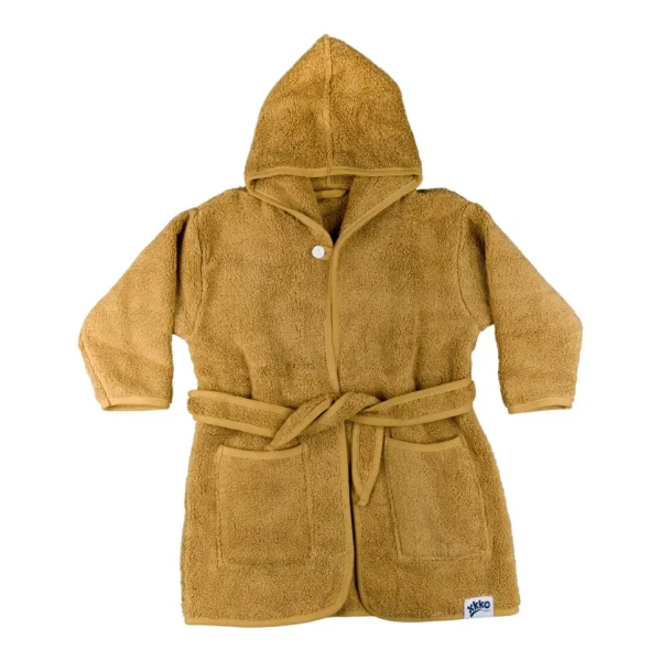 XKKO BIO Bavlnený župan Organic - Honey Mustard 12-24m