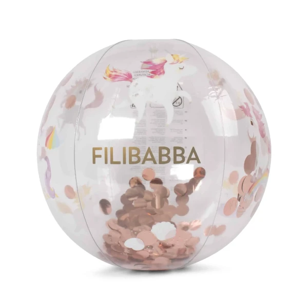 FILIBABBA PLÁŽOVÁ LOPTA ALFIE  - UNICORN SHORES CONFETTI