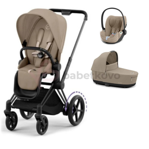 CYBEX E-PRIAM 3-kombinácia MATT BLACK Cozy Beige
