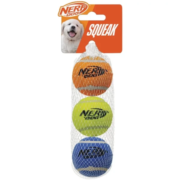 NERF DOG Hračka pre psov 3 ks pískacích tenisových loptičiek 5 cm
