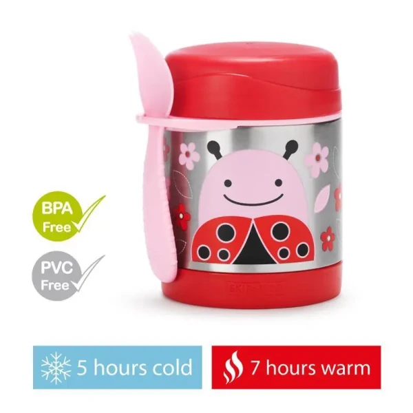 SKIP HOP Zoo Termoska na jedlo s lyžičko/vidličkou Lienka 325 ml, 3+