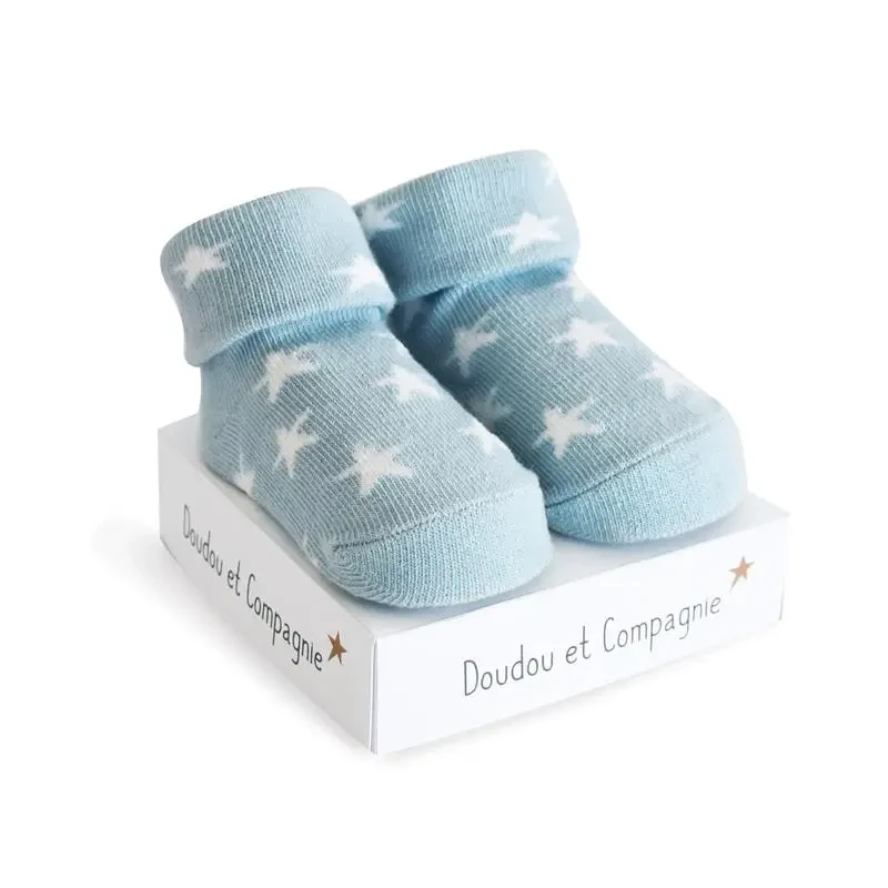 DouDou et Compagnie ponožky pre bábätko modré mix