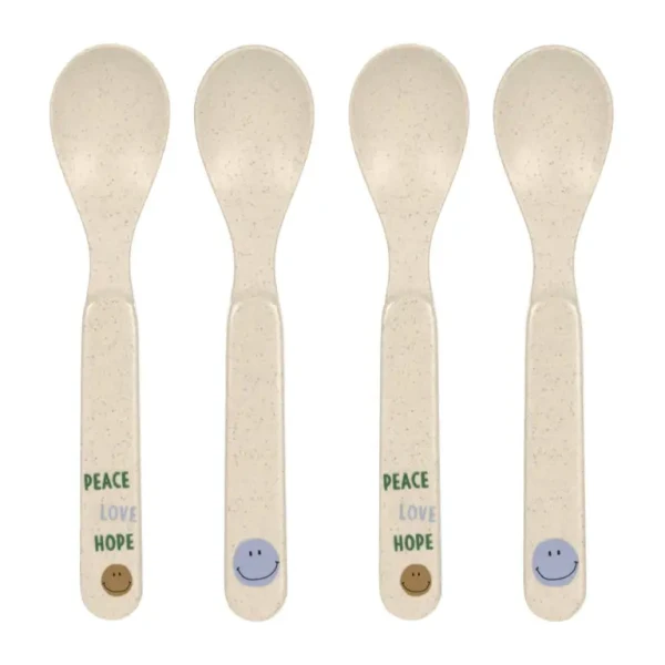 Lässig lyžičky Spoon Set PP/Cellulose Happy Rascals Smile sky blue