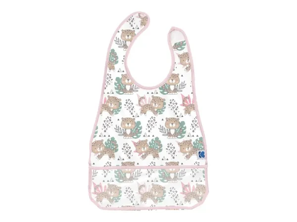 KikkaBoo Podbradník plastový s vreckom Savanna Pattern Pink
