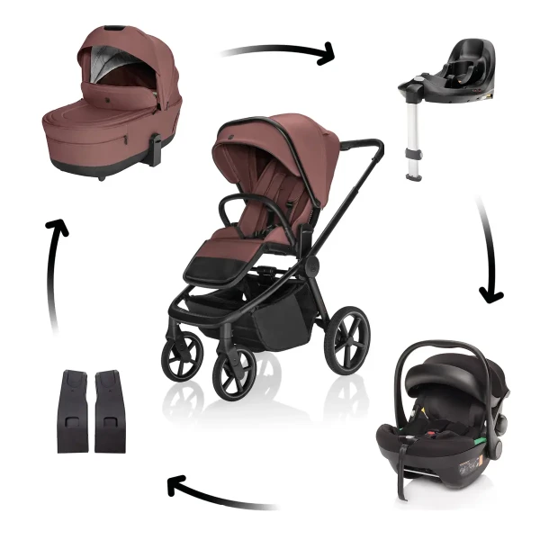 Zopa Kočík Move Cross 5X + autosedačka XM Plus i-Size bundle, Amber Brown