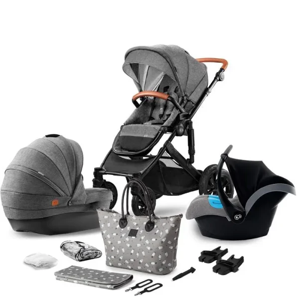 KINDERKRAFT SELECT Kočík kombinovaný Prime 3v1 Grey, Premium