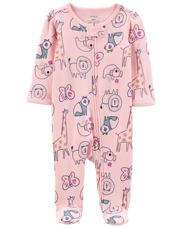 CARTERS Overal na zips Sleep&Play Animals Pink dievča NB, veľ.56