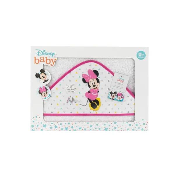 INTERBABY  Osuška froté MINNIE - BIELO/RUŽOVÁ