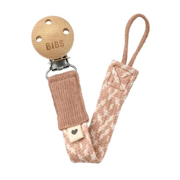 BIBS Paci Braid klip na cumlík | Blush / Ivory